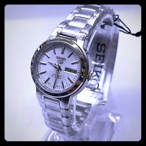 New Seiko 5 Automatic White Dial Ladies Watch